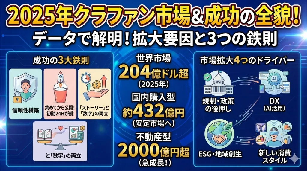 【2026年版】クラウドファンディング市場の全貌と未来予測｜国内市場のリアルと成長戦略